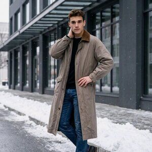 Rainforest Jacket with brown Leather Trim collar sz XXL